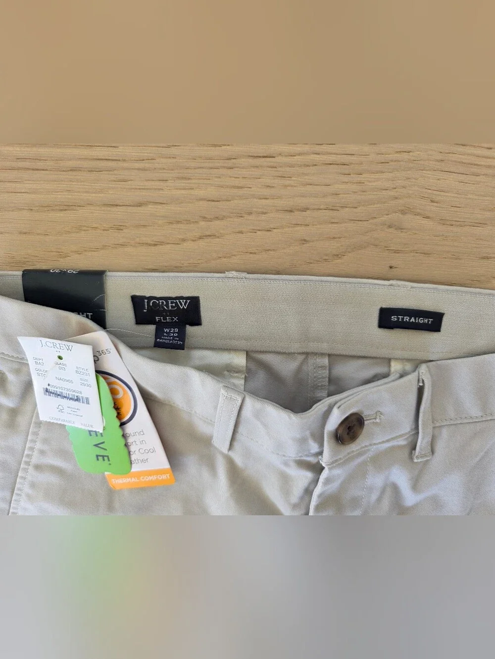 J.Crew Flex Chino Pants Men's 29x30 Light Gray NWT Stretch Slim